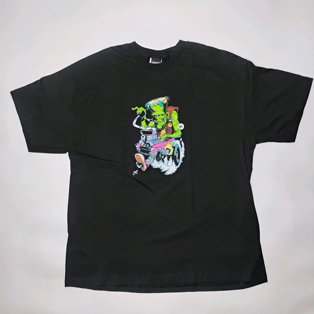 COOP Tshirt Hot Rod Monster Size XL Black Posterpop VTG 1990's Y2K Tattoo Artist